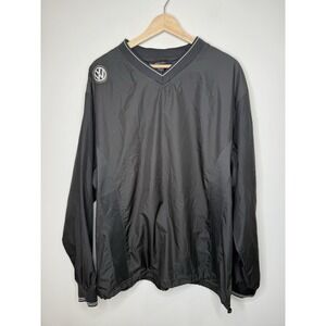 VW Volkswagen Worker Windbreaker Pullover Jacket Mens XL Black Pull‎ On Swooshy